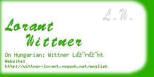 lorant wittner business card